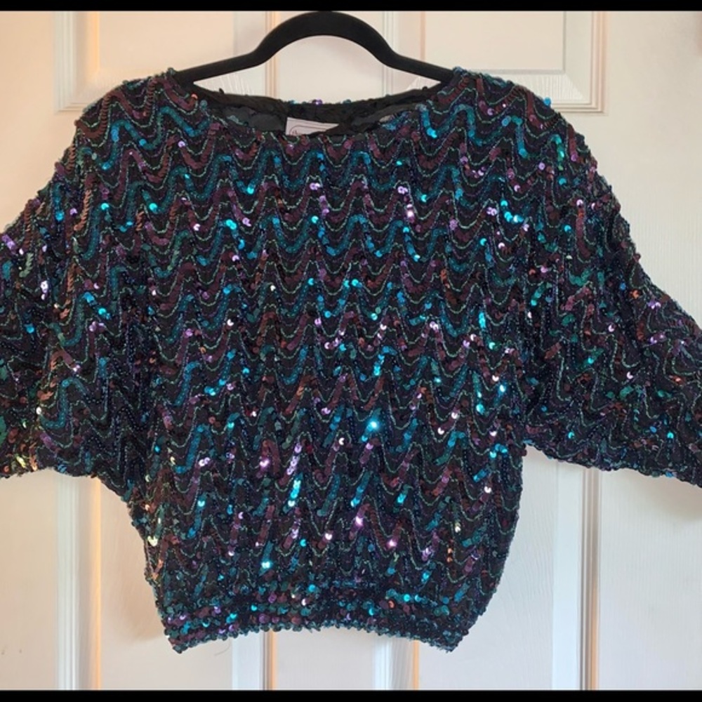 Three Flaggs California Sequin Top Disco/retro